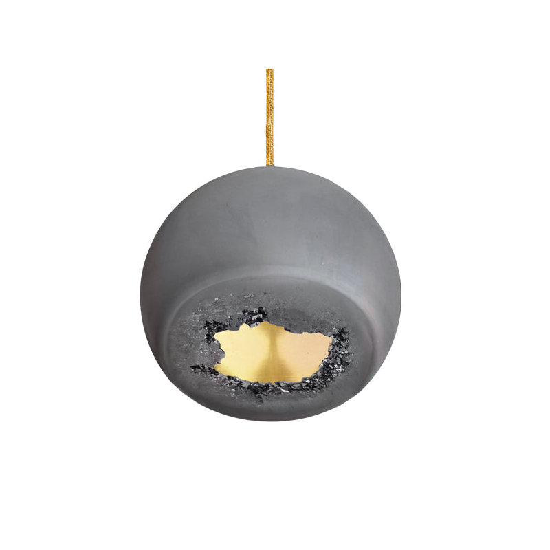 Geode 1 - Light Pendant, Matte Gray, Brass