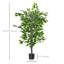 Ficus artificiel de 1,37 m (4,5 pi) avec des feuilles réalistes pour l'intérieur