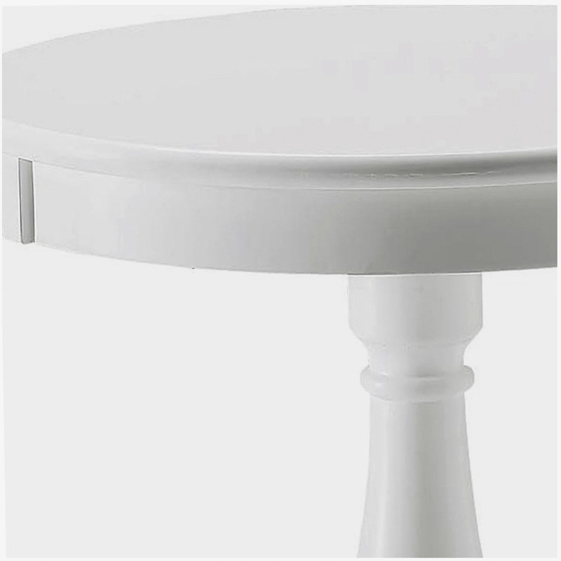Table d'appoint blanche avec piédestal tourné