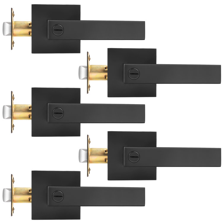 Privacy Door Lever with Square Rosette Heavy Duty Solid Levers