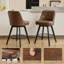 Swivel Counter Stool with Metal Frame-347580549