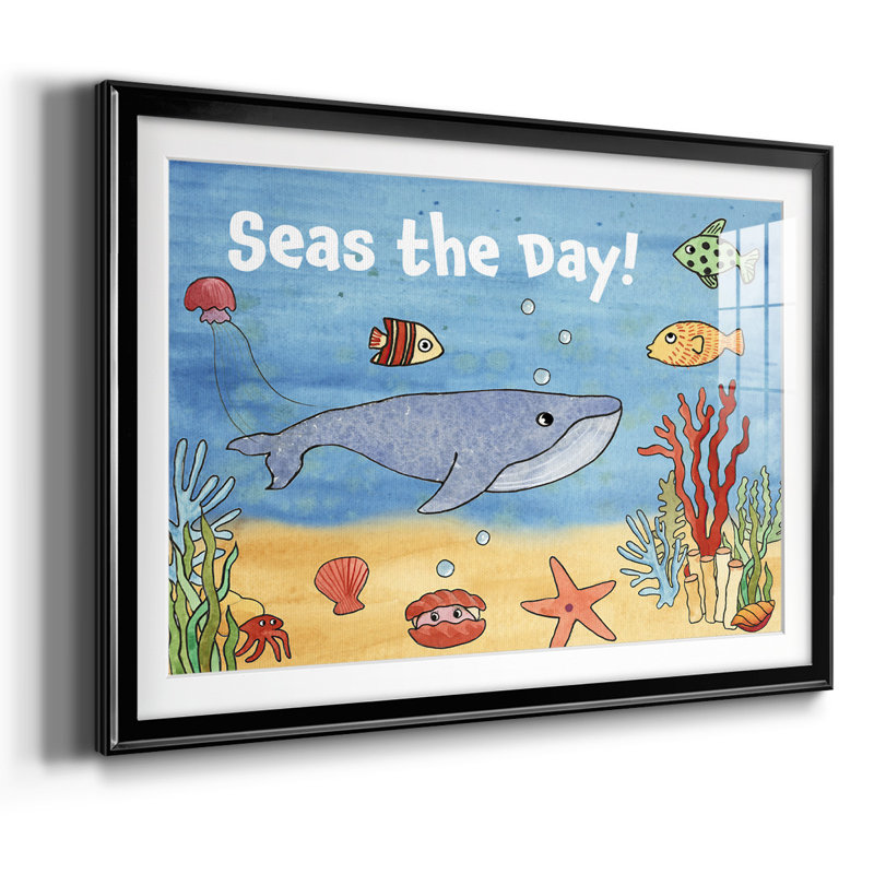 «Cute Sea Creatures II», reproduction d'art encadrée, Noir, H 15 po x l 21 po x P 1,5 po
