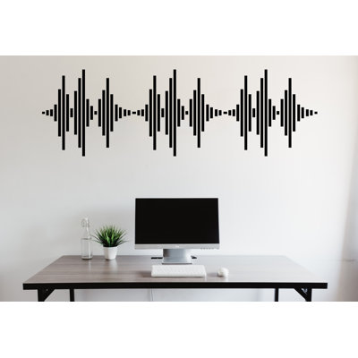 Décalcomanie audio audio, onde sonore, autocollant mural, notes de musique, décoration murale, vinyle, art mural, musicien, autocollant mural, studio d'enregistrement, 260LU