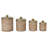 Rattan Wrapped Stainless Steel Canisters