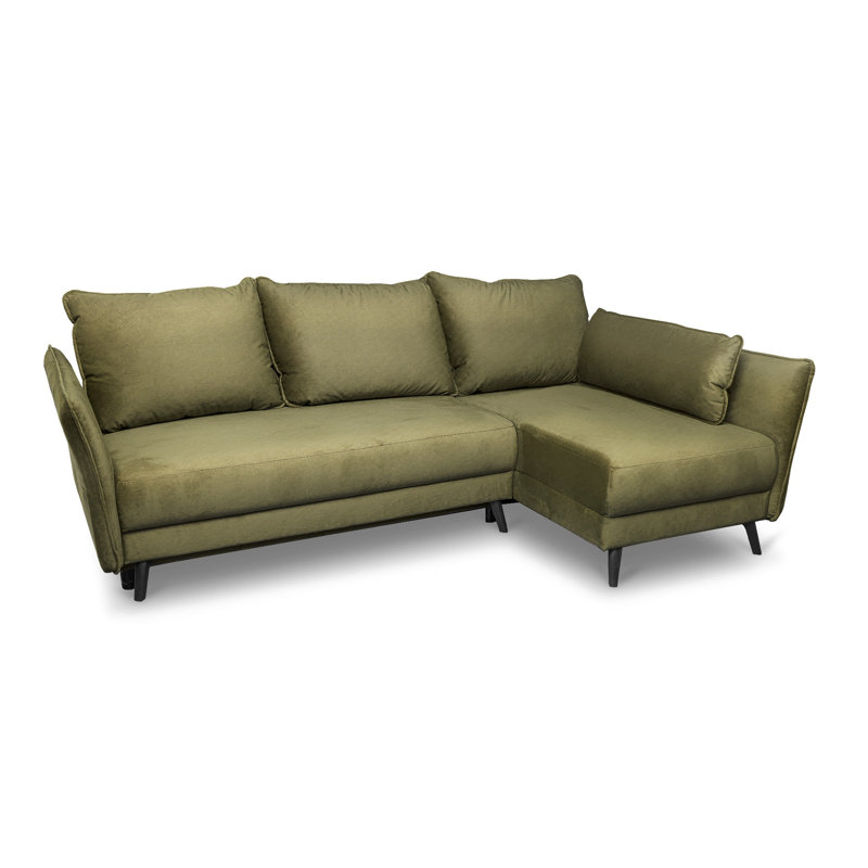 Bobbie 4 Seater Sofa Bed, Green, Right Hand Facing