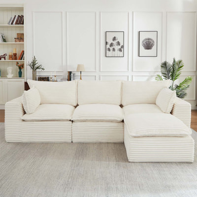 Canapé modulaire en nuage avec canapé-lit en forme de L avec repose-pieds Cloud pour le confort ultime
