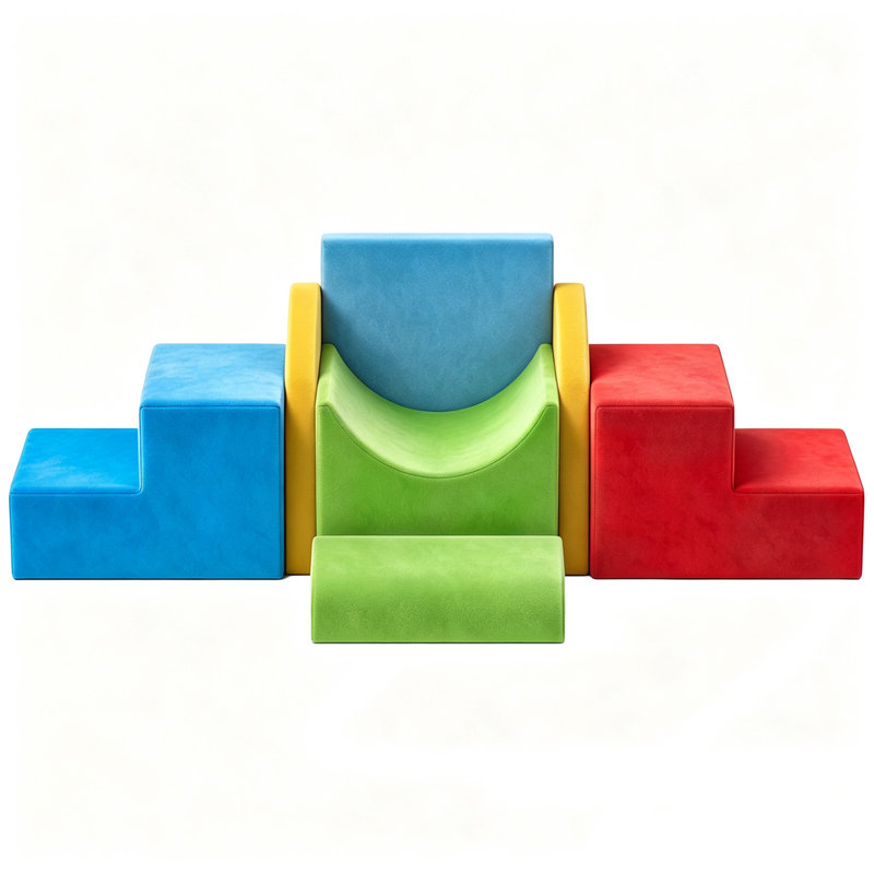 Blocs d'escalade en mousse (7 pièces), jouets d'escalade pour tout-petits, ensemble de jeu souple avec marches et glissade
