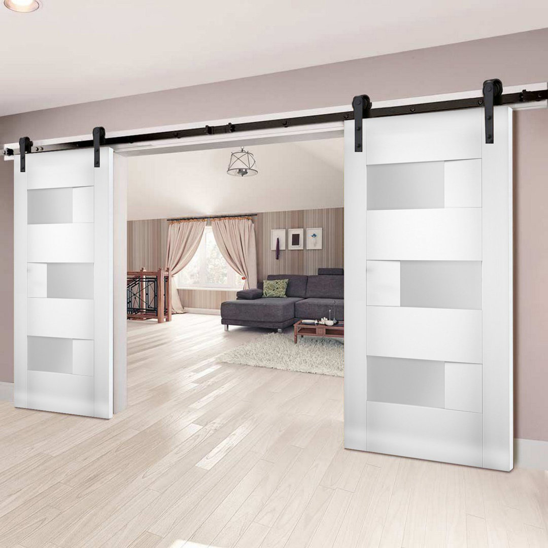 Sete Frosted Glass Standard White Door Slab VDomDoors 