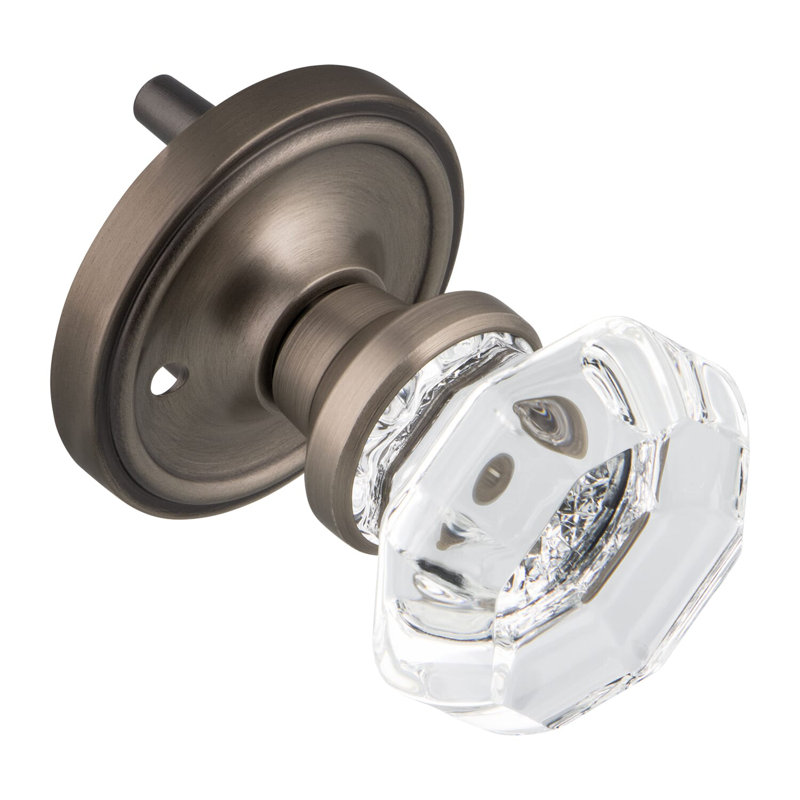 Classic Rosette with Waldorf Door Knob, Antique Pewter, 2-3/4”
