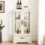 Armoire blanche avec tablettes réglables - illuminée pour un tiroir intérieur élégant-121303981