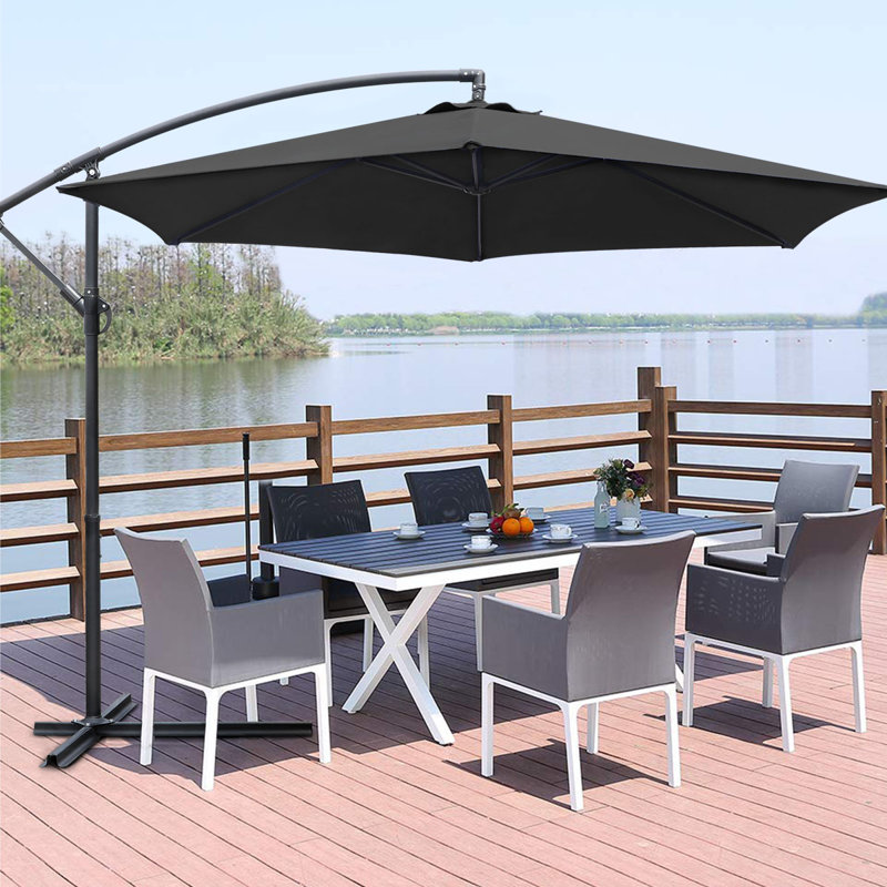 Parasol en porte-à-faux 10 pi Arabella, Noir