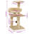 vidaXL Cat Tree Beige Particle board, Soft plush, Sisal rope Medium