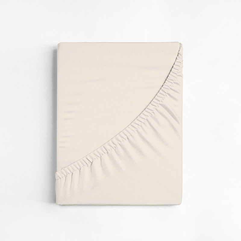 100% Cotton Machine Woven Fitted Sheet, Ivory, Super King (6')