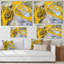 Art liquide jaune et noir - impression sur toile-614661132-614661129