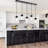 Kitchen Island Lighting Modern 5 Lights Linear Chandeliers Industrial Black Pendant Light Fixtures Ceiling Hanging With Clear Glass Shade For Modern Living Room Dining Room Kitchen Lighting Fixtures