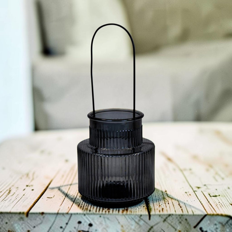 Cool Grey Large Candle Holder with Handle