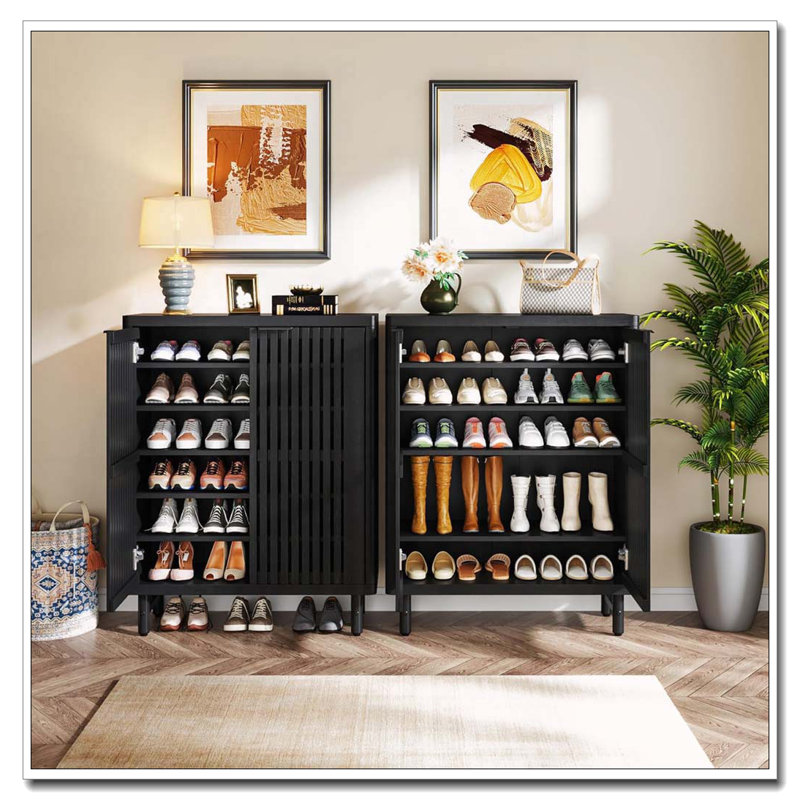 Armoire à café avec rangement 33,46 po avec 2 portes et tablettes, Noir