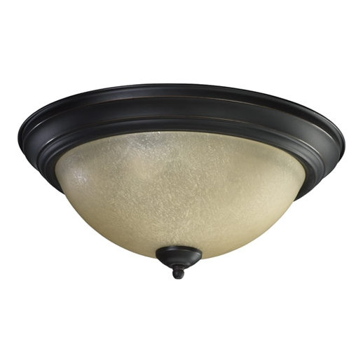 Baylor Glass Flush Mount, Oil Bronze, 6.5" H x 15.5" W