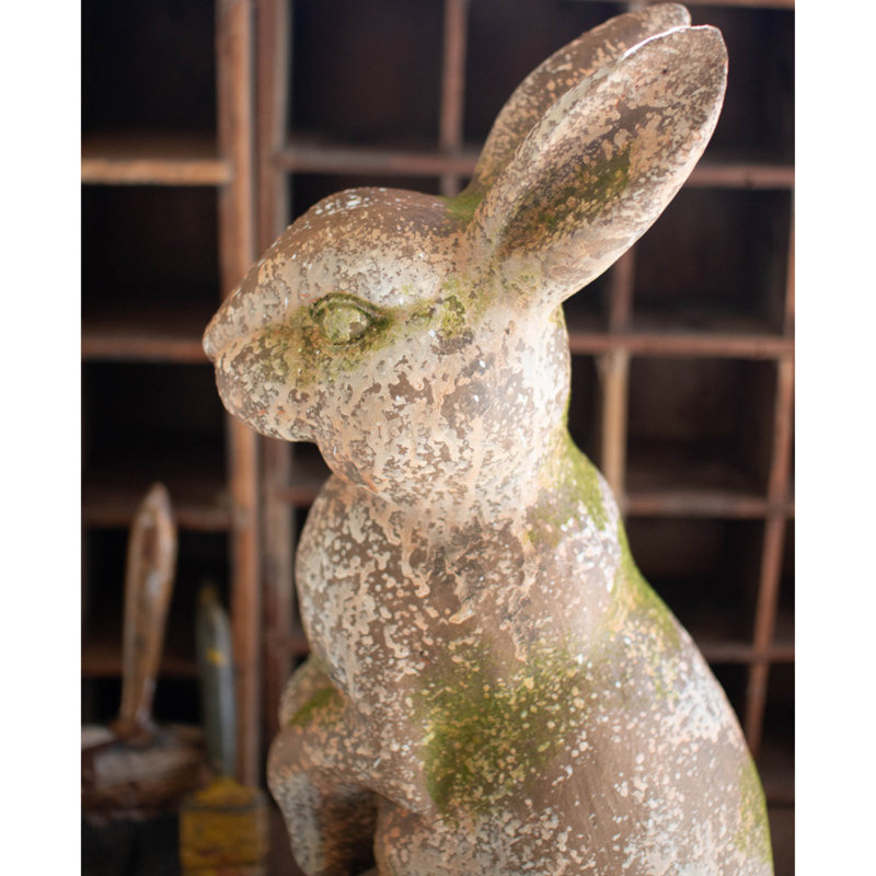 The Holiday Aisle® Modern Faux Concrete Rabbit With Head Forward In Multicolor