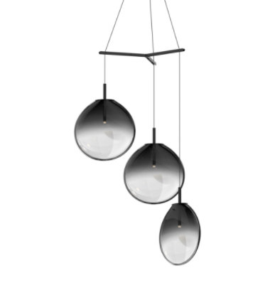 Cantina 3 - Light Pendant, 19.25" H x 36" W x 36" D, Smoke Fade