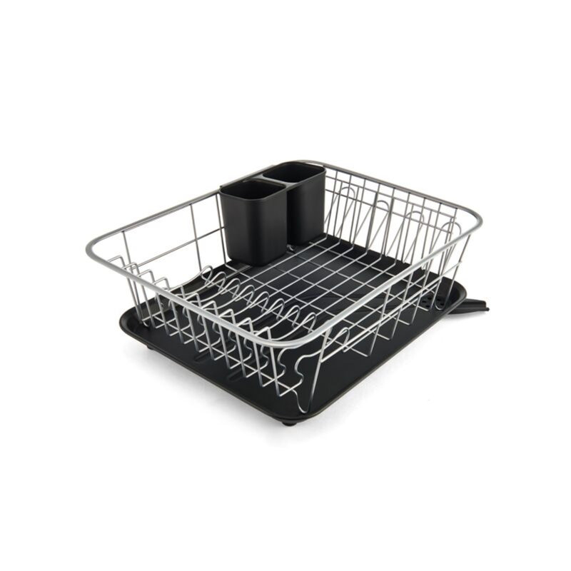 Farberware Classic 3-Piece Dishrack, Black