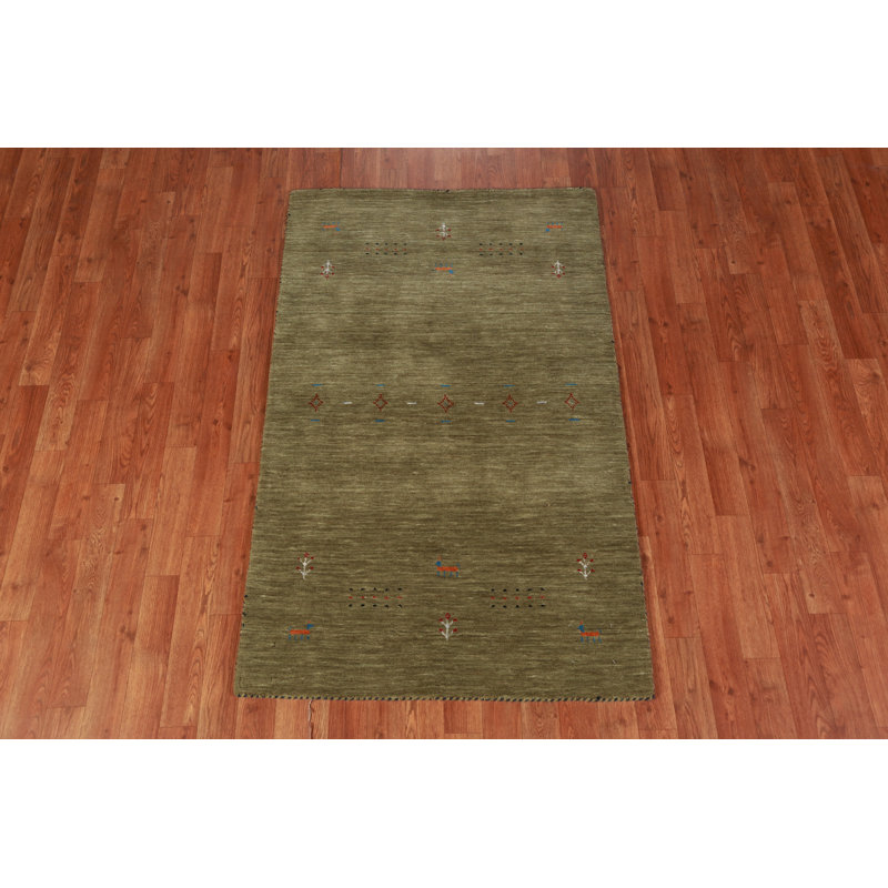 Tapis tribal vert Gabbeh 3 x 5