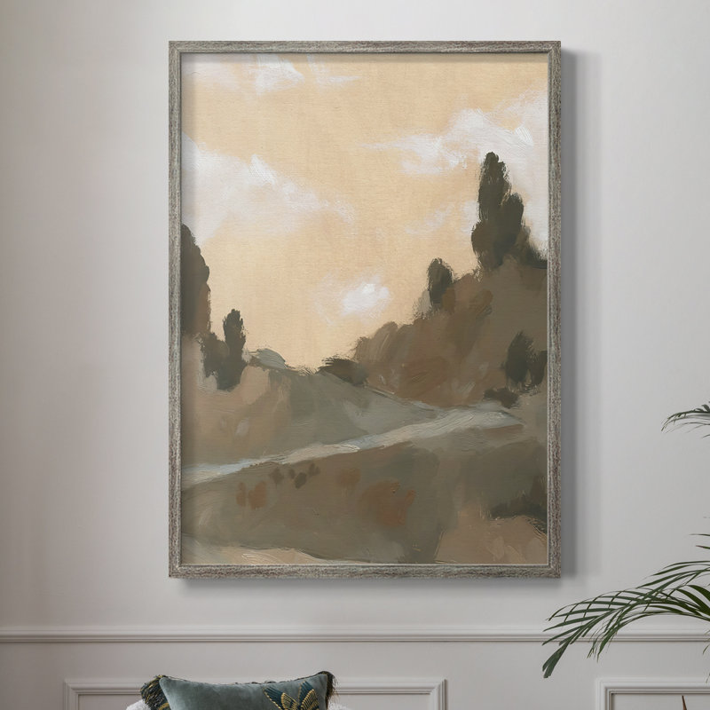 Hillside Walking Path V Framed Print - Solid Wood, 30" H x 24" W