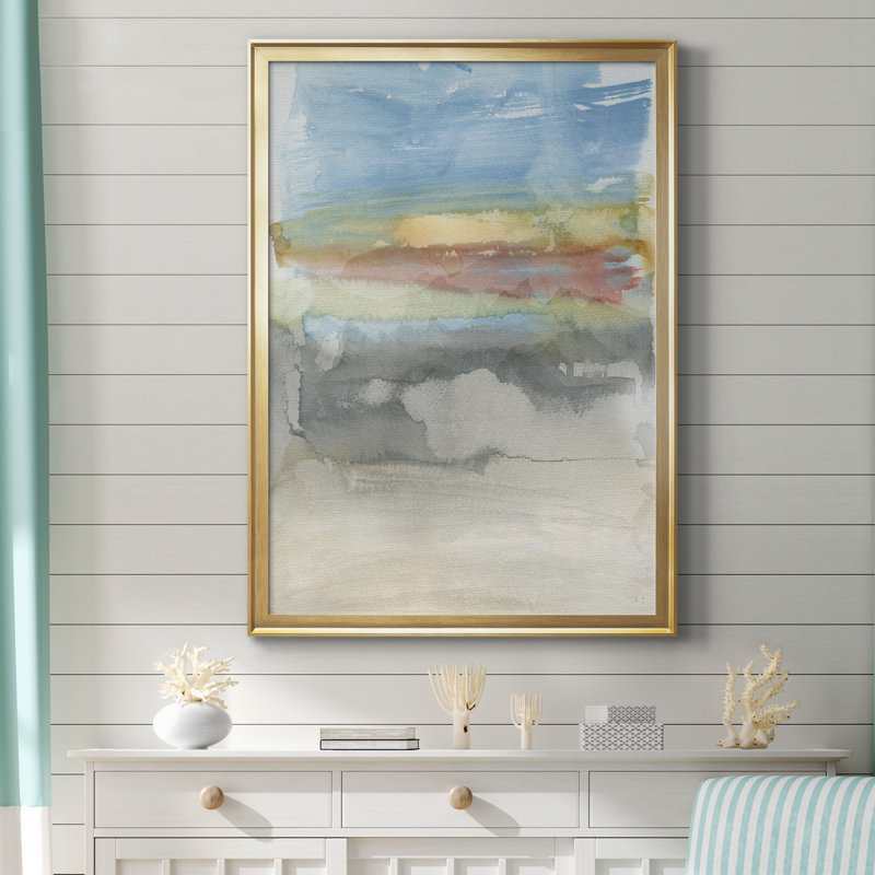 High Desert Sunset I - peinture sur toile encadrée, Cadre doré, H 18,5 po x l 24,5 po x P 1,5 po