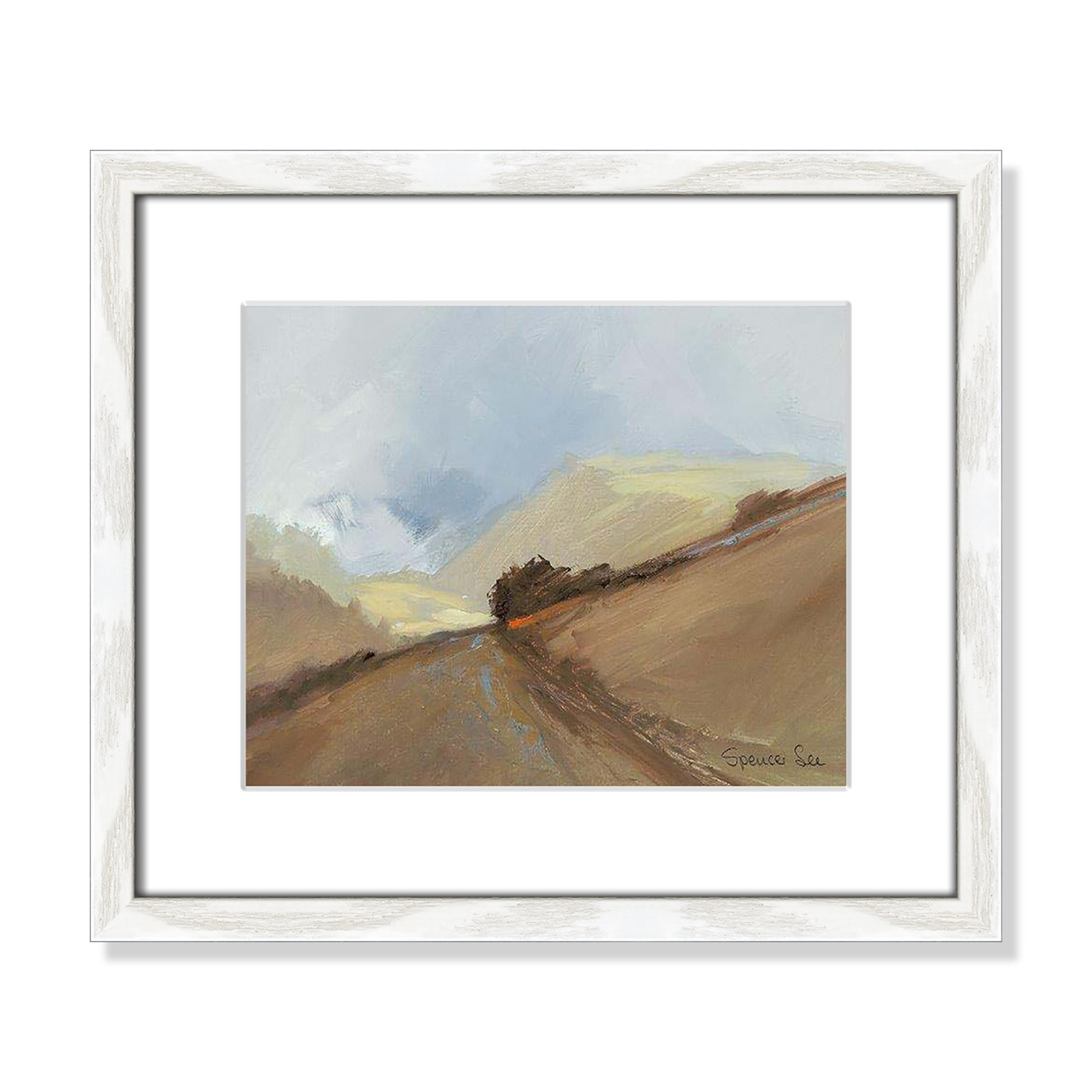 Heaven And Earth II by Spencer Lee, 13" H x 15" W x 0.75" D, White Framed