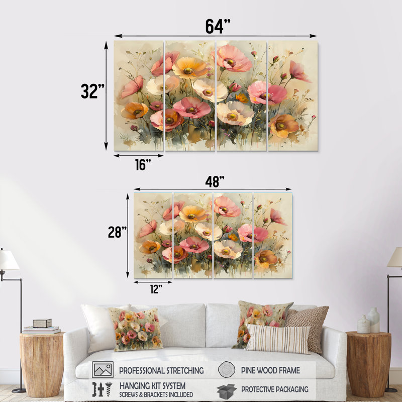 Ulysse - Ensemble d'art sur toile Buttercups, H 28 po x l 48 po