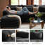 Canapé modulaire 6 pièces 116 po 6 pièces avec assise profonde et canapé 3 places avec repose-pieds amovible - tissu chenille - noir-1885873971