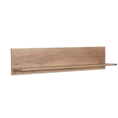 Elegant Wall Shelf, Light Walnut , 47.2 x 9.8 x 7.9 Inches | 100% Melamine Coated Particle Board, Thickness: 0.6 Inches | Stylish Storage Solution for Home Decor, Modern Design for Living Room & Office