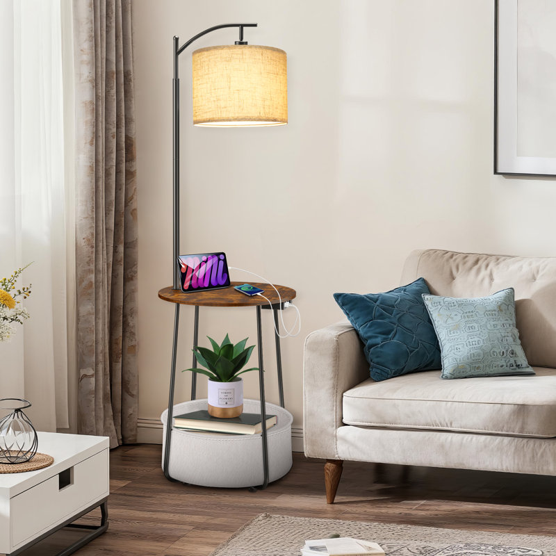 Lampe de table sur pied 62 "Zoulla, Bois brun