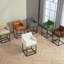 Ensemble de 2 tabourets de bar à hauteur de comptoir House, tabouret de bar carré moderne avec dossier, cadres en métal noir, tabourets de bar rembourrés pour îlot de cuisine, pub, club (PU)