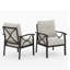 Ensemble de 2 fauteuils en métal toutes saisons, structure kaki avec coussins beiges-1384228268-1384228275