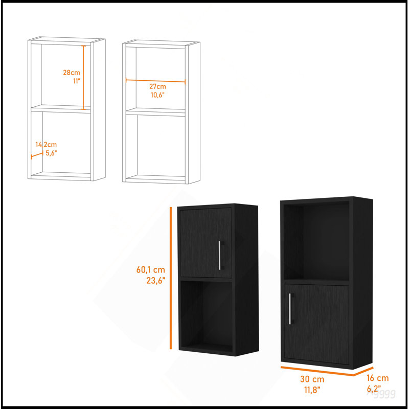 Armoire à pharmacie avec tablette ouverte Wenge, Wenge