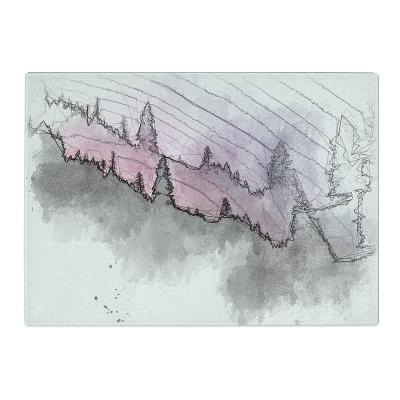 Forest Sketch Chopping Board, 0.4cm H x 28.5cm W x 39cm L