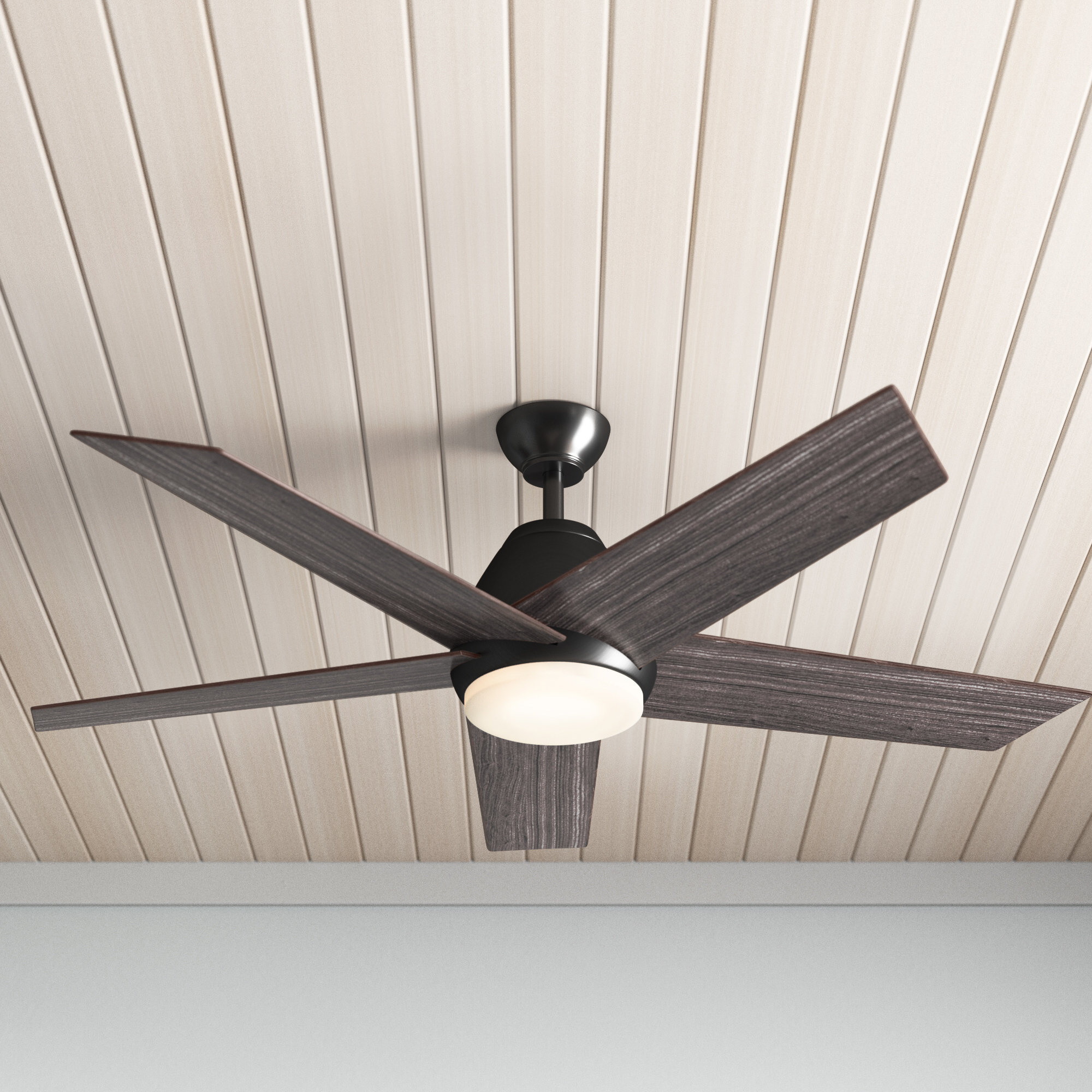 Hensley 54'' 5 Blade Ceiling Fan with LED Light Kit, Graphite with Graphite Blades