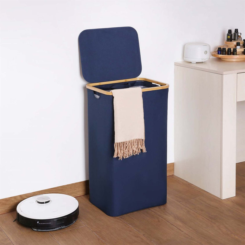Bhargava Laundry Hamper with Handles, Blue
