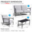 Ensemble de conversation en acier pour 4 personnes avec table en verre-651084396