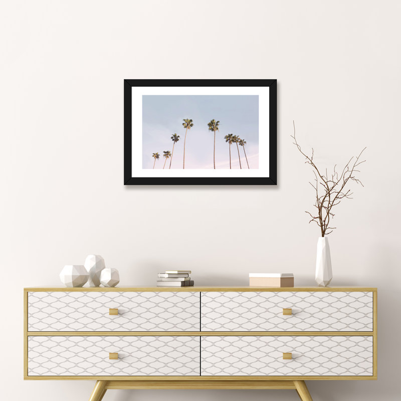 Photographie « california trees », H 16 po x l 24 po x P 1 po, Papier avec cadre noir