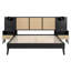 Lit moderne avec 2 tables de chevet, lampes et cadre en bois Breccan