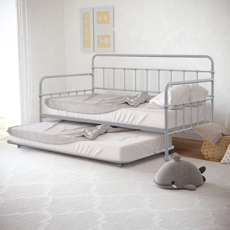 Lit de jour Riverdale de style contemporain, Argent argent