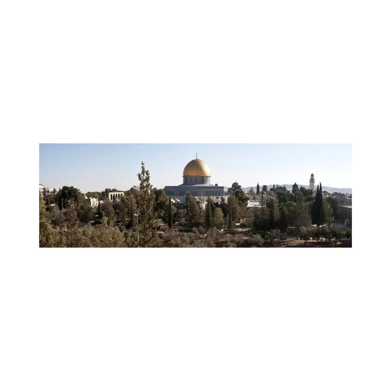 Trees With Mosque In The Background, Dome Of The Rock, Temple Mount, Jerusalem, Israel #2 by Panoramic Images - Wrapped Canvas Panoramic Print