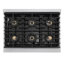 ZLINE Autograph 36 in. Black Stainless Marino Gas Range with 6 DuoPro Burners w/ Bronze Accents-473763213-473763249