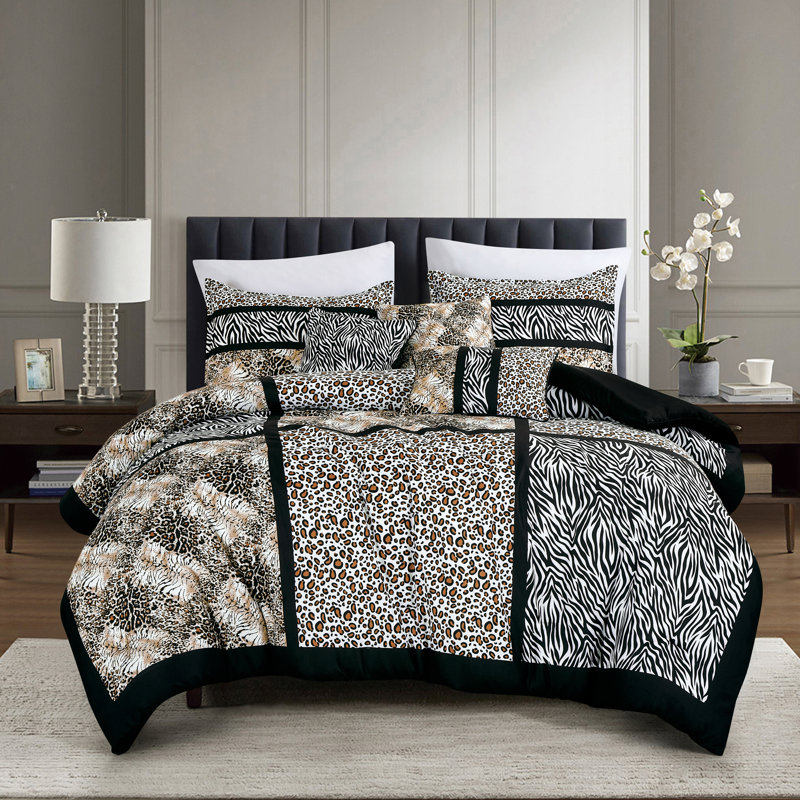 Ensemble d'édredon 6 pièces Neziah Luxury, Édredon de très grande taille et 5 pièces suppl