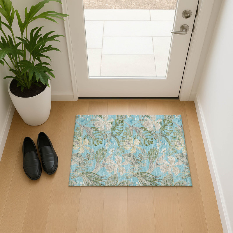 Premium Machine Washable Varroville AMF1708 Floral Rug, Rectangle 1'8" x 2'6"