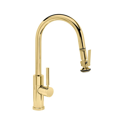Modern Prep Size Plp Pulldown Faucet - Lever Sprayer - Angled Spout