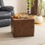 Repose-pieds carré en cuir véritable avec repose-pieds-130136411