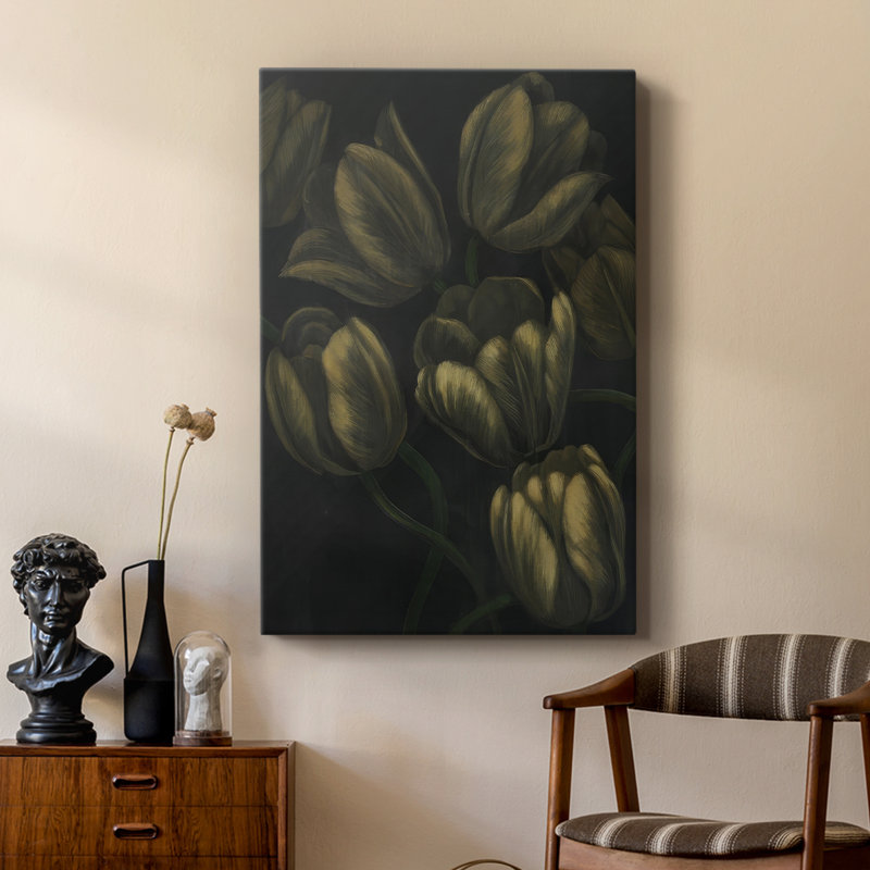 Tulipes dorées II - galerie Cavas sur mesure, H 27 po x l 18 po